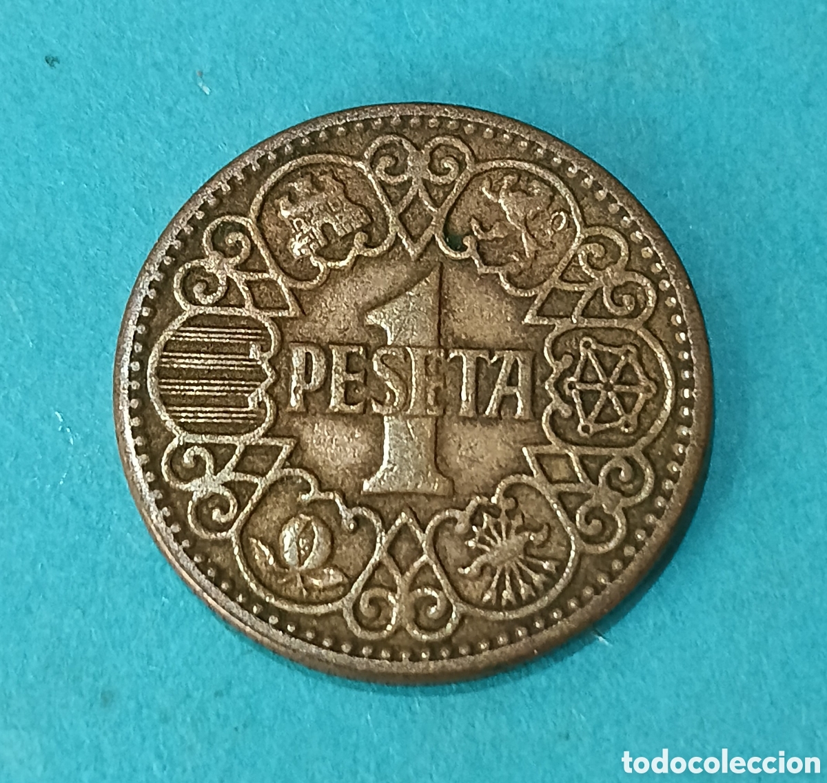 Monedas Franco: 1 Peseta 1944 Estado Espa&ntilde;ol. M&aacute;s monedas en mi perfil.