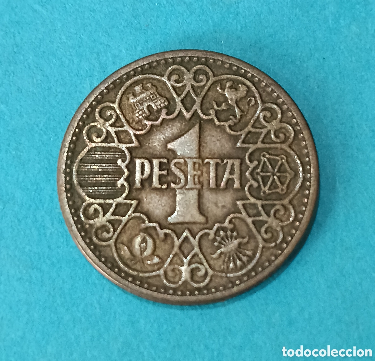 Monedas Franco: 1 Peseta 1944 Estado Espa&ntilde;ol. M&aacute;s monedas en mi perfil.
