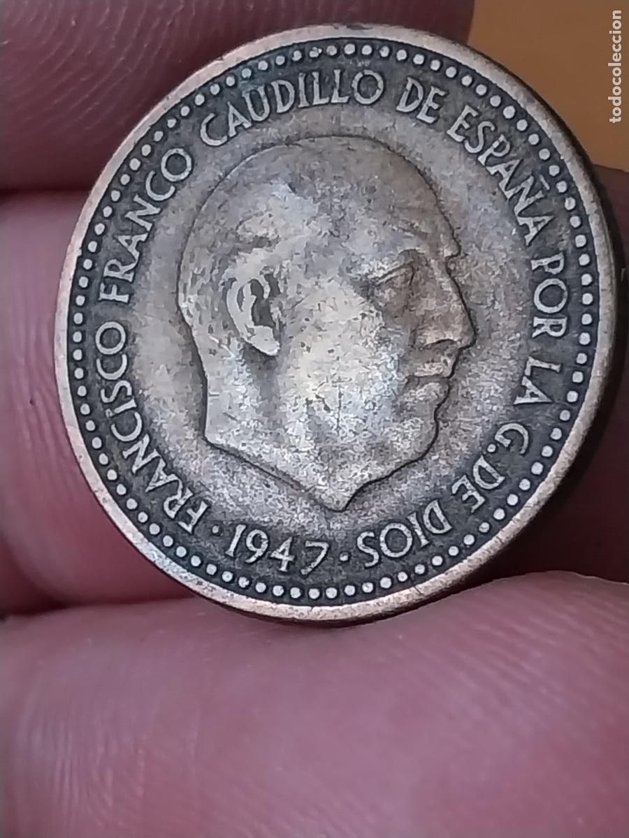 Monedas Franco: PESETA 1947 ESTRELLAS - 19 - ILEGIBLES **-- *-* MONEDA ORIGINAL CIRCULADA ESTADO ESPA&Ntilde;OL