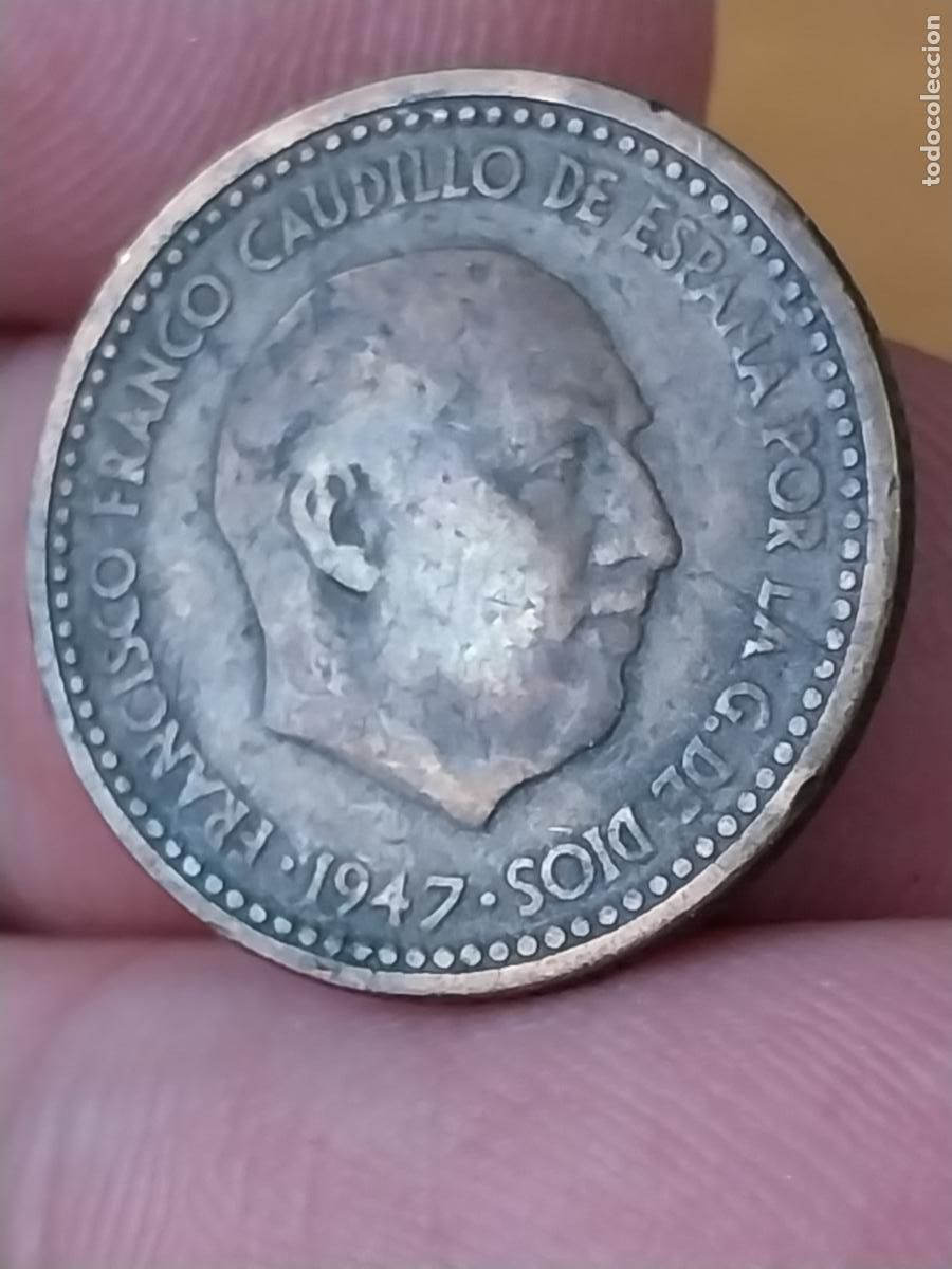 Monedas Franco: PESETA 1947 ESTRELLAS - ILEGIBLES ***- * MONEDA ORIGINAL CIRCULADA ESTADO ESPA&Ntilde;OL