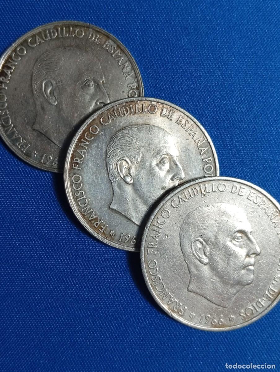 Monedas Franco: 3 Monedas plata 100 Ptas de Franco 1966 estr. 66*68*70*