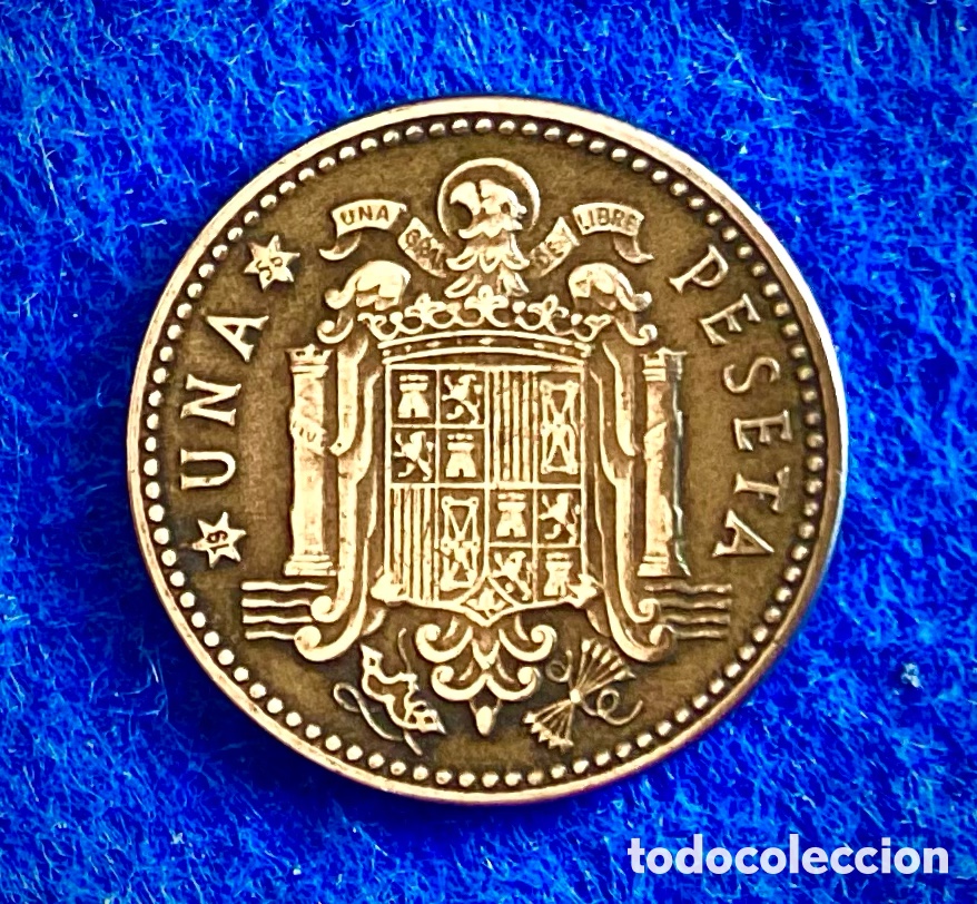 Monedas Franco: 1 Peseta 1947 *56 (La m&aacute;s dif&iacute;cil de la serie) Buen ejemplar.
