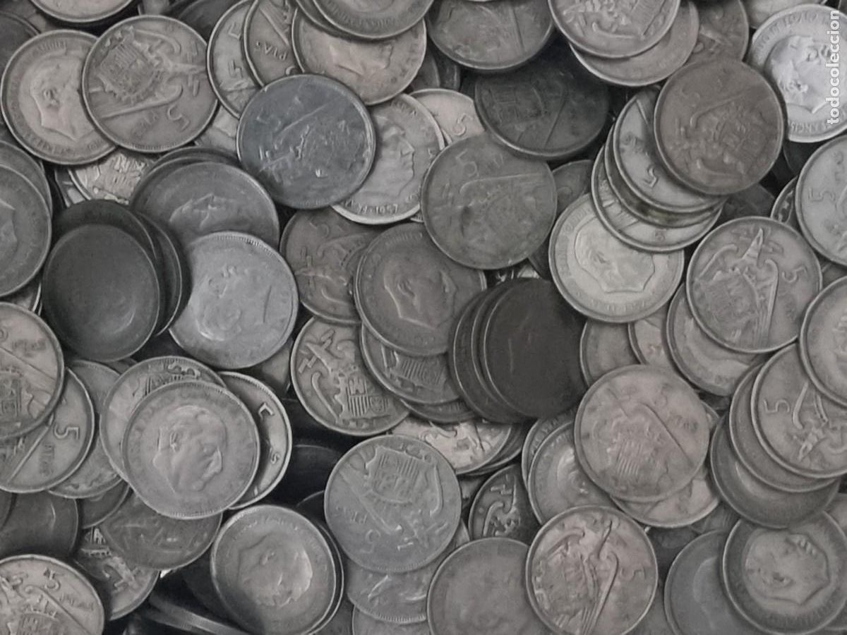 Monedas Franco: GRAN LOTE 500 MONEDAS 5 PESETAS 1957 SIN REVISAR