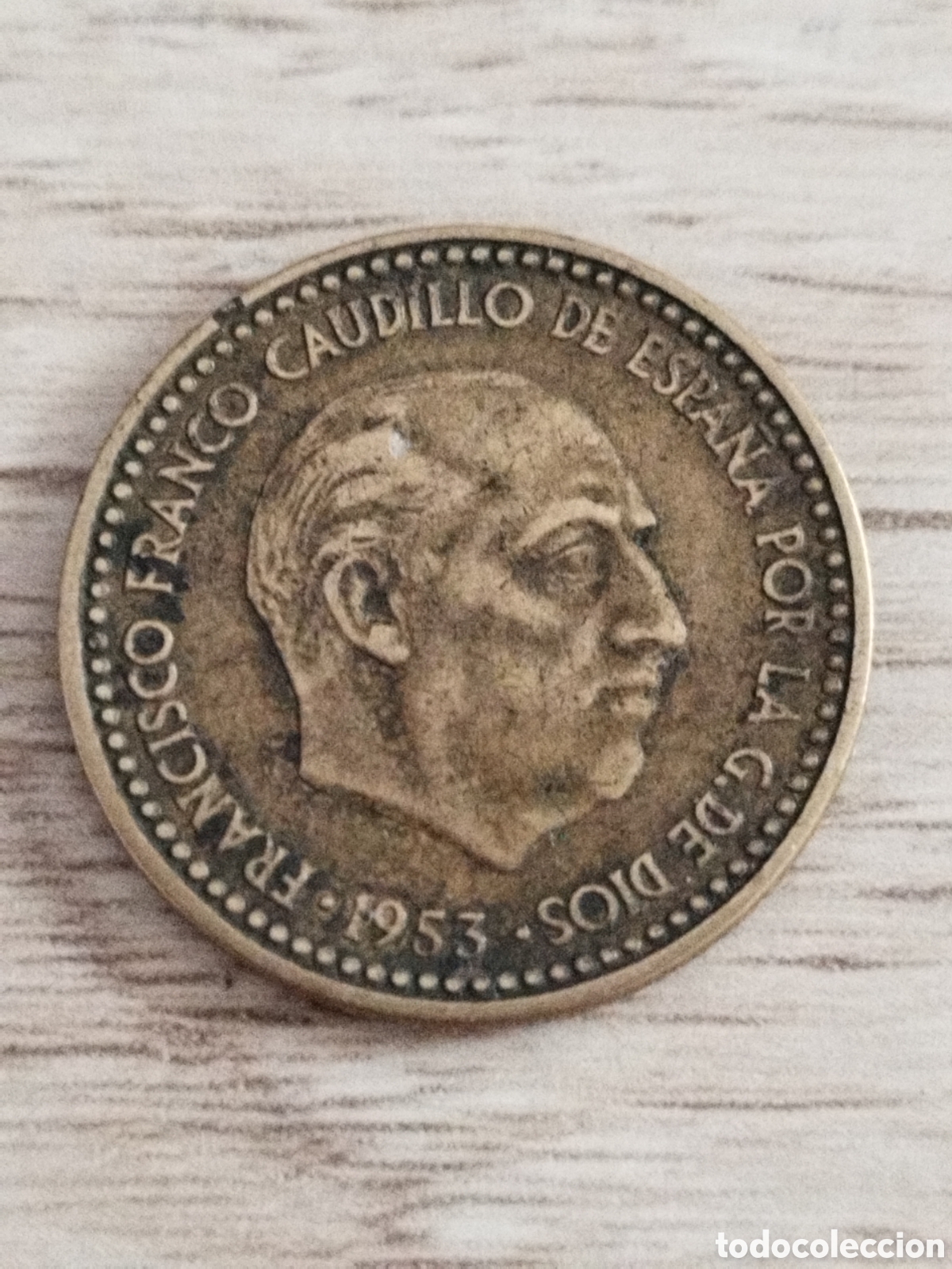 Monedas Franco: Moneda de 1 peseta de 1953-19 62