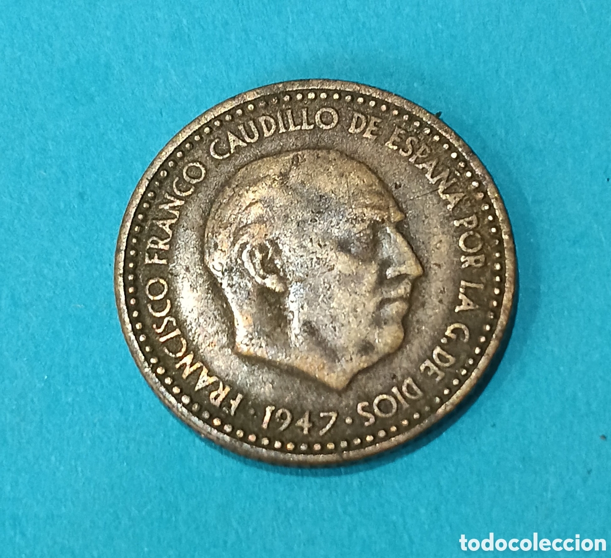 Monedas Franco: 1 Peseta Estado Espa&ntilde;ol 1947 *48 .