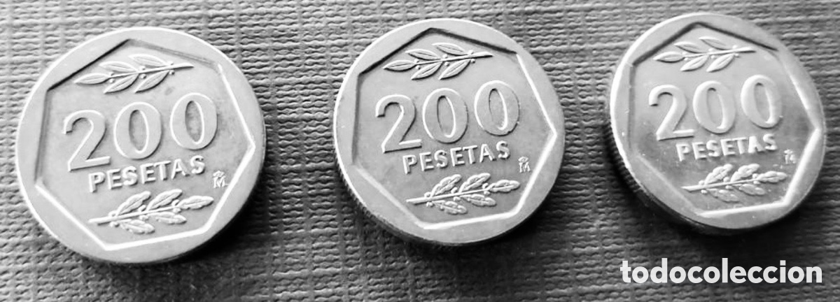 Monedas Franco: 3 Monedas de 200 pesetas , 86,87,88.