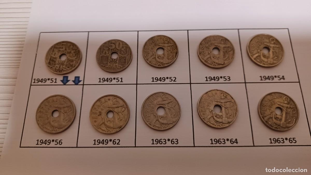 Monedas Franco: Serie completa de 10 monedas 50 c&eacute;ntimos Espa&ntilde;a