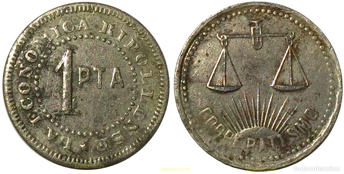 Monedas Franco: 1806 ESPA&Ntilde;A 1970 1 PESETA COOPERATIVISMO RIPOLL