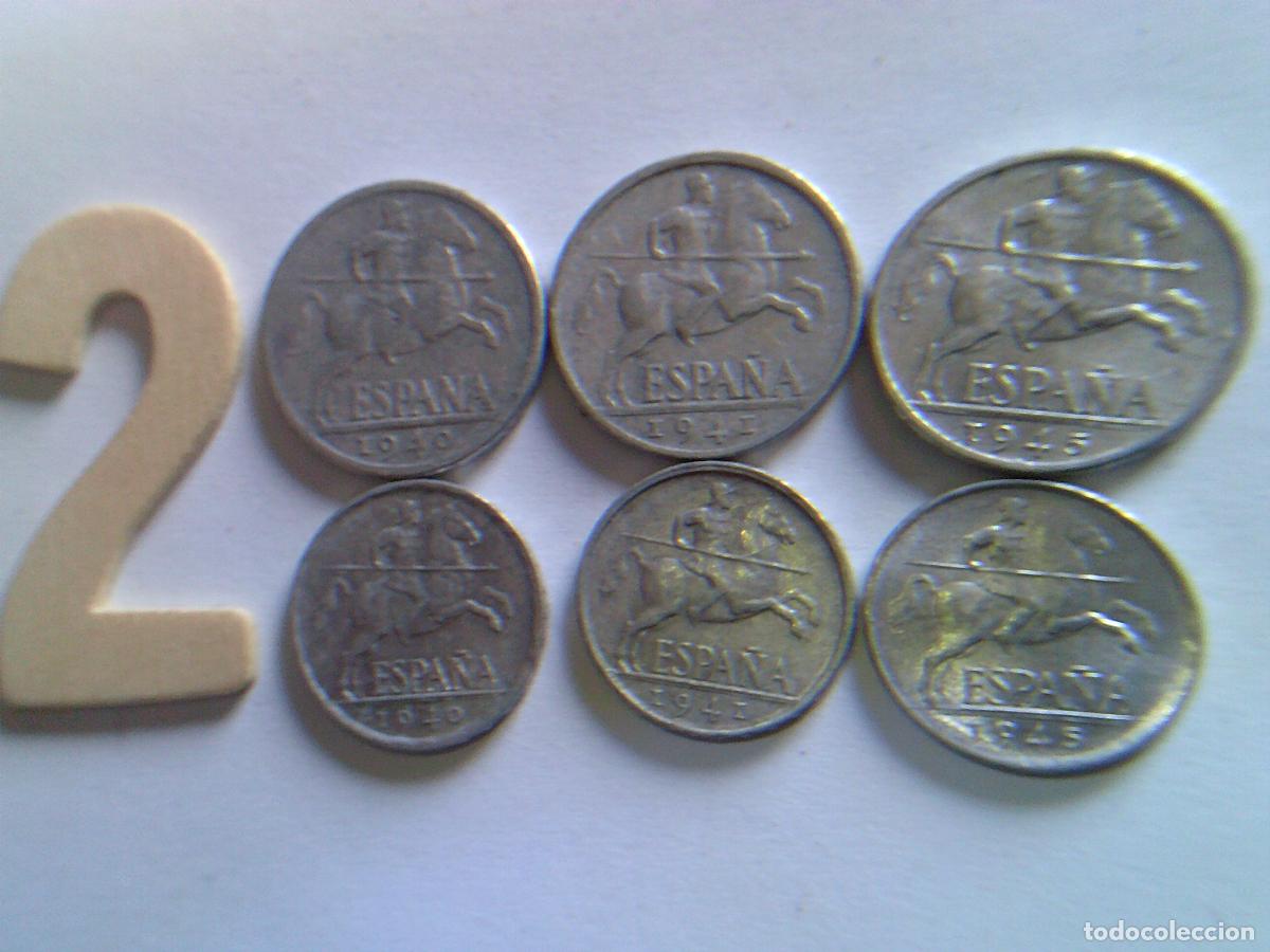 Monedas Franco: Lote de 6 Centimos de Franco de 10 y 5 centimos a&ntilde;os 1940-41-45