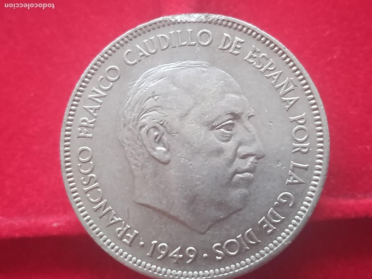 Monedas Franco: 5 pesetas de 1949 estrella 49