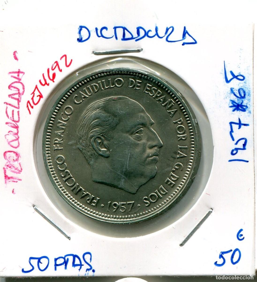 Monedas Franco: 50 PESETAS DICTADURA A&Ntilde;O 1957 *68 ( TROQUELADA ) ( MES4692 )