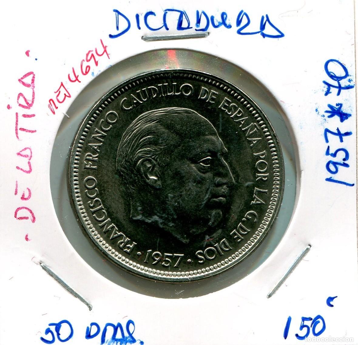 Monedas Franco: 50 PESETAS DICTADURA A&Ntilde;O 1957 *70 ( SC , DE TIRA ) ( MES4694 )