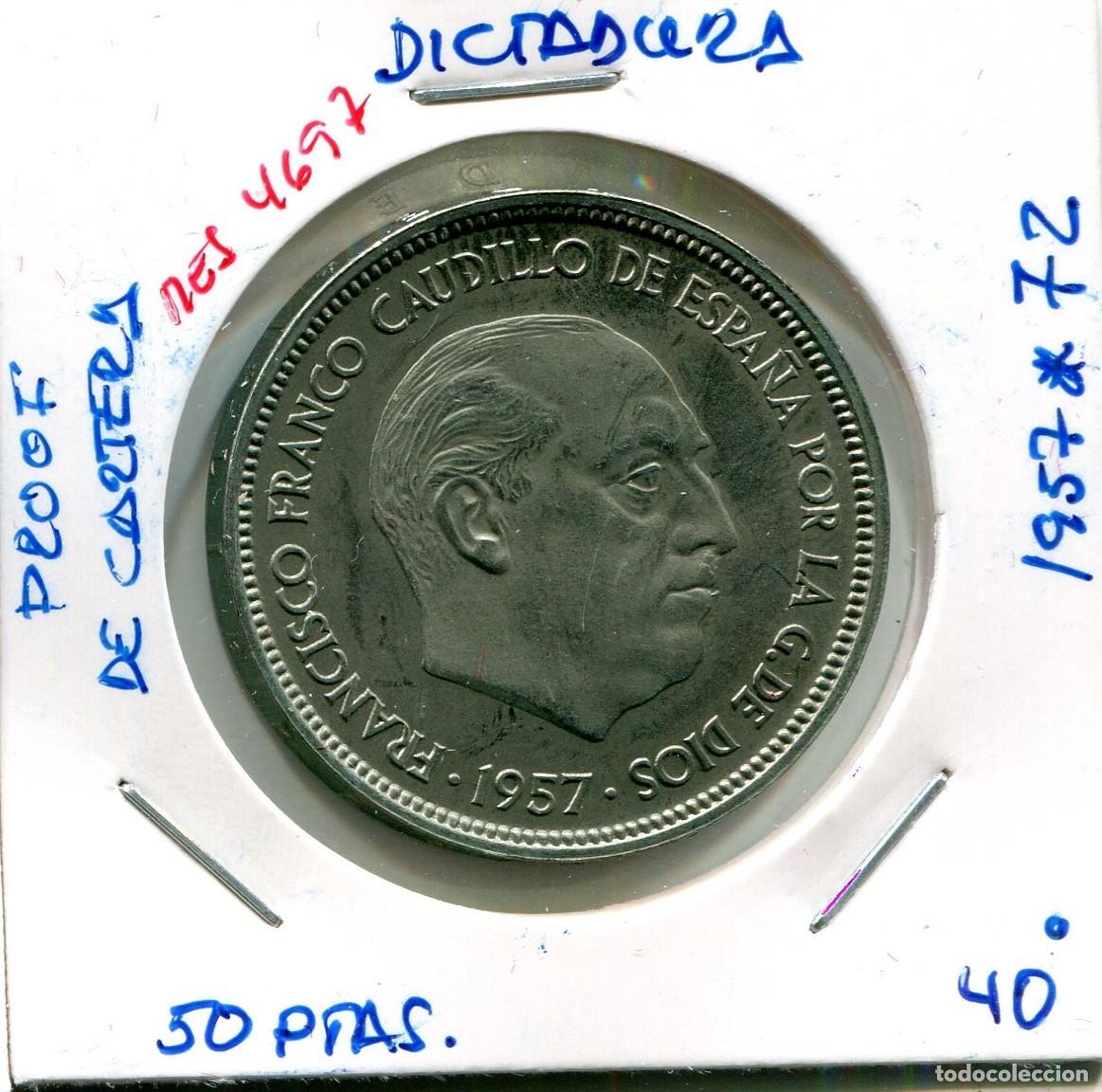 Monedas Franco: 50 PESETAS DICTADURA A&Ntilde;O 1957 *72 ( PROOF , DE CARTERA ) ( MES4697 )