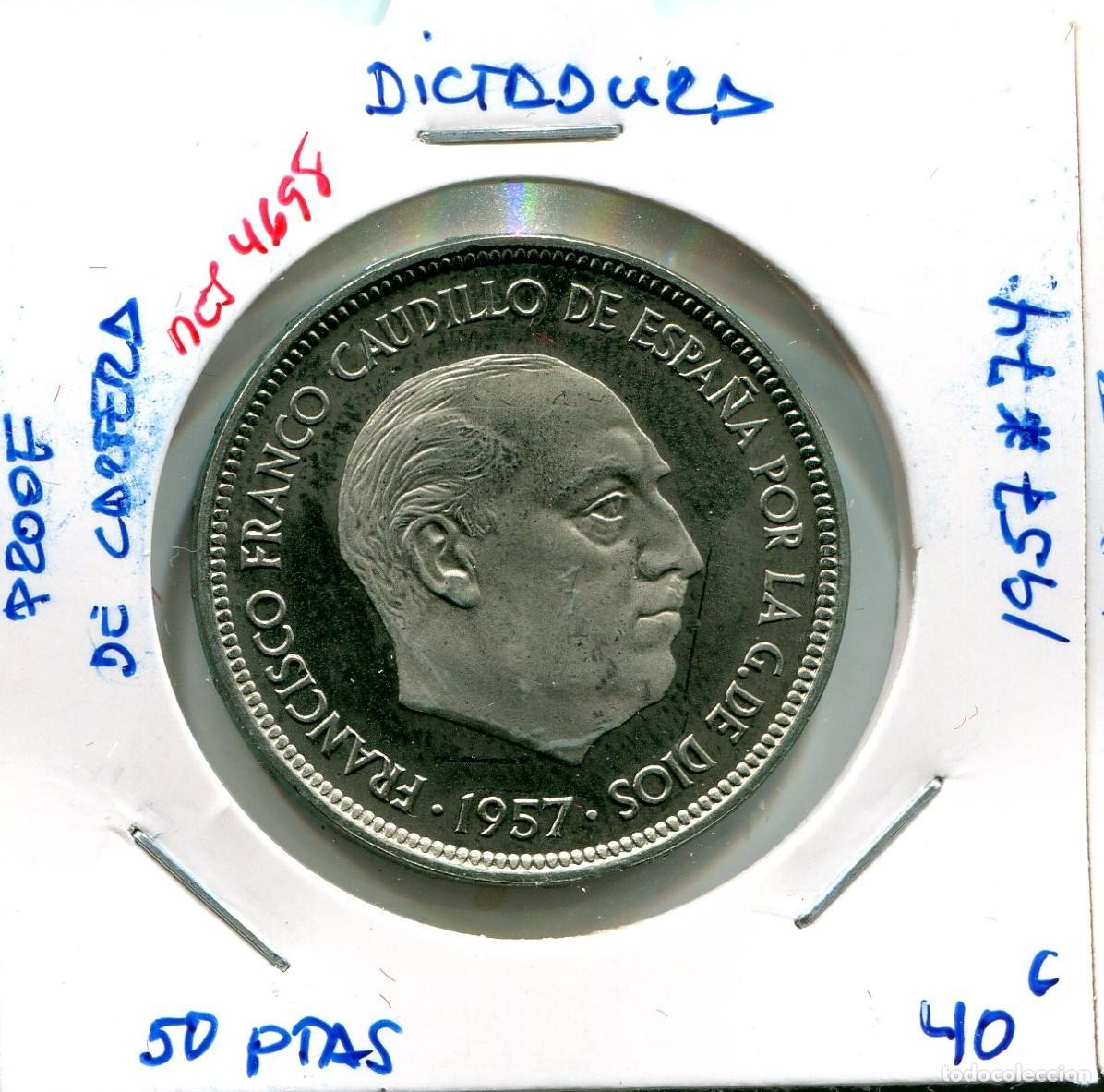 Monedas Franco: 50 PESETAS DICTADURA A&Ntilde;O 1957 *74 ( PROOF , DE CARTERA ) ( MES4698 )