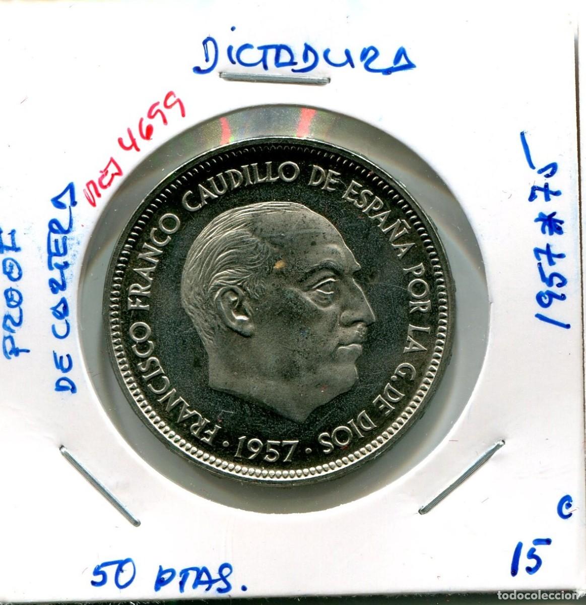 Monedas Franco: 50 PESETAS DICTADURA A&Ntilde;O 1957 *75 ( PROOF , DE CARTERA ) ( MES4699 )