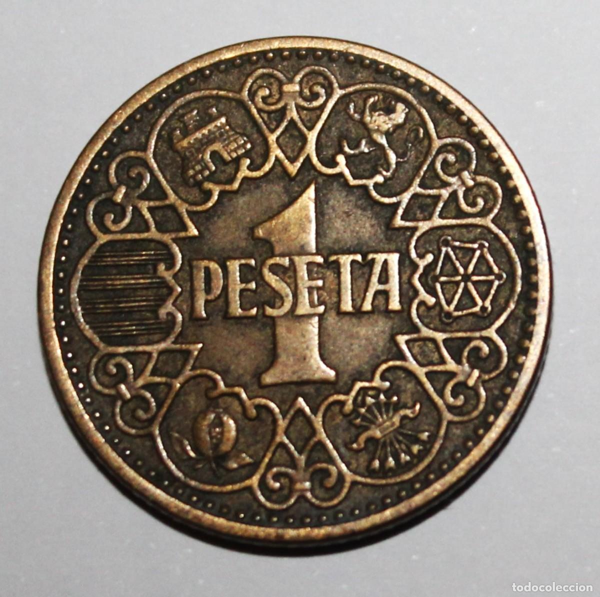 Monedas Franco: MONEDA DE 1 PESETA FRANCO 1944 (FOTO)