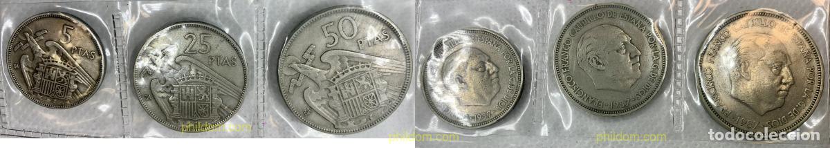 Monedas Franco: 2982 ESPA&Ntilde;A 1957 ESTADO ESPA&Ntilde;OL. SERIE COMPLETA 1957 BA BARCELONA.