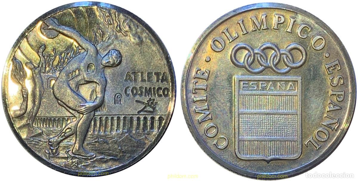 Monedas Franco: 2104 ESPA&Ntilde;A 1970 MEDALLA PLATA COMITE OLIMPICO ATLETA COSMICO