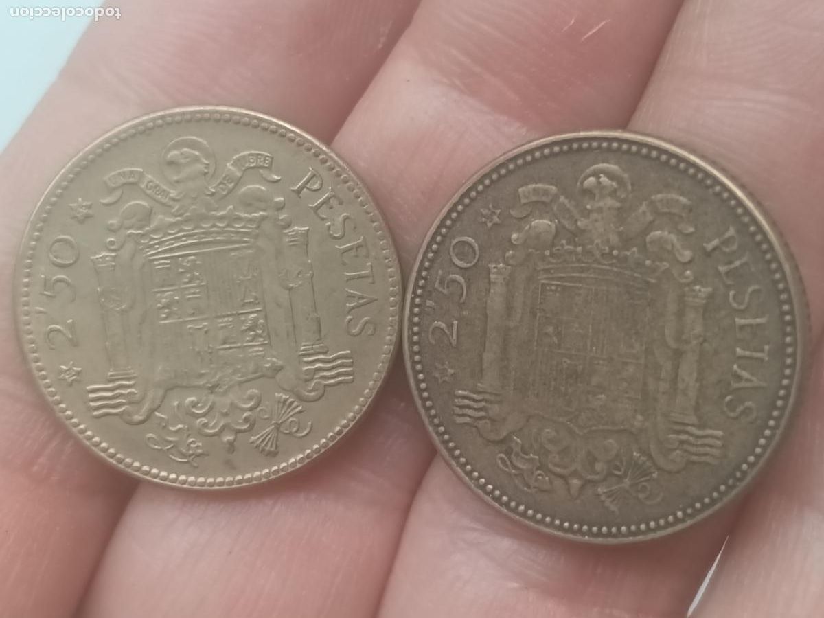 Monedas Franco: 2 monedas 2,50 pesetas - Foto 2