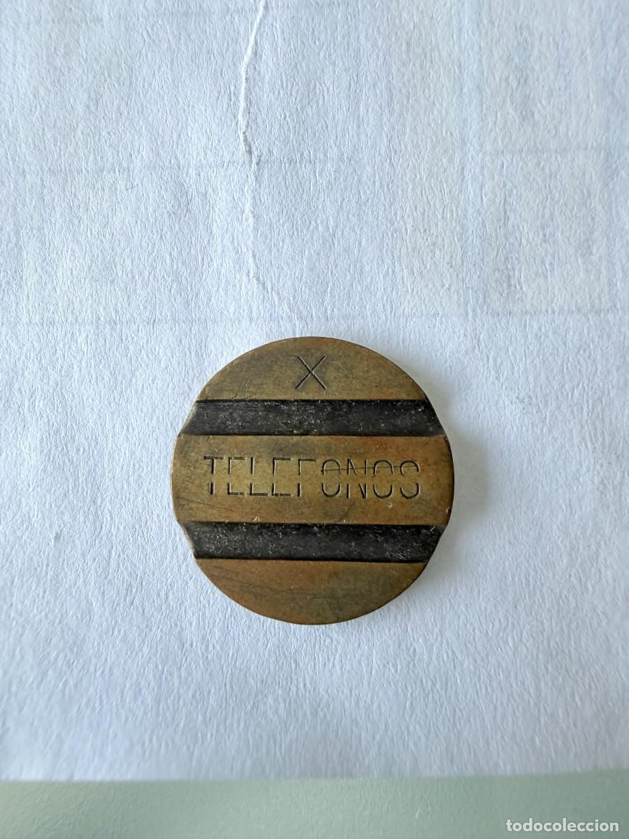 Monedas Franco: Ficha moneda cabina tel&eacute;fono Espa&ntilde;a con letra X