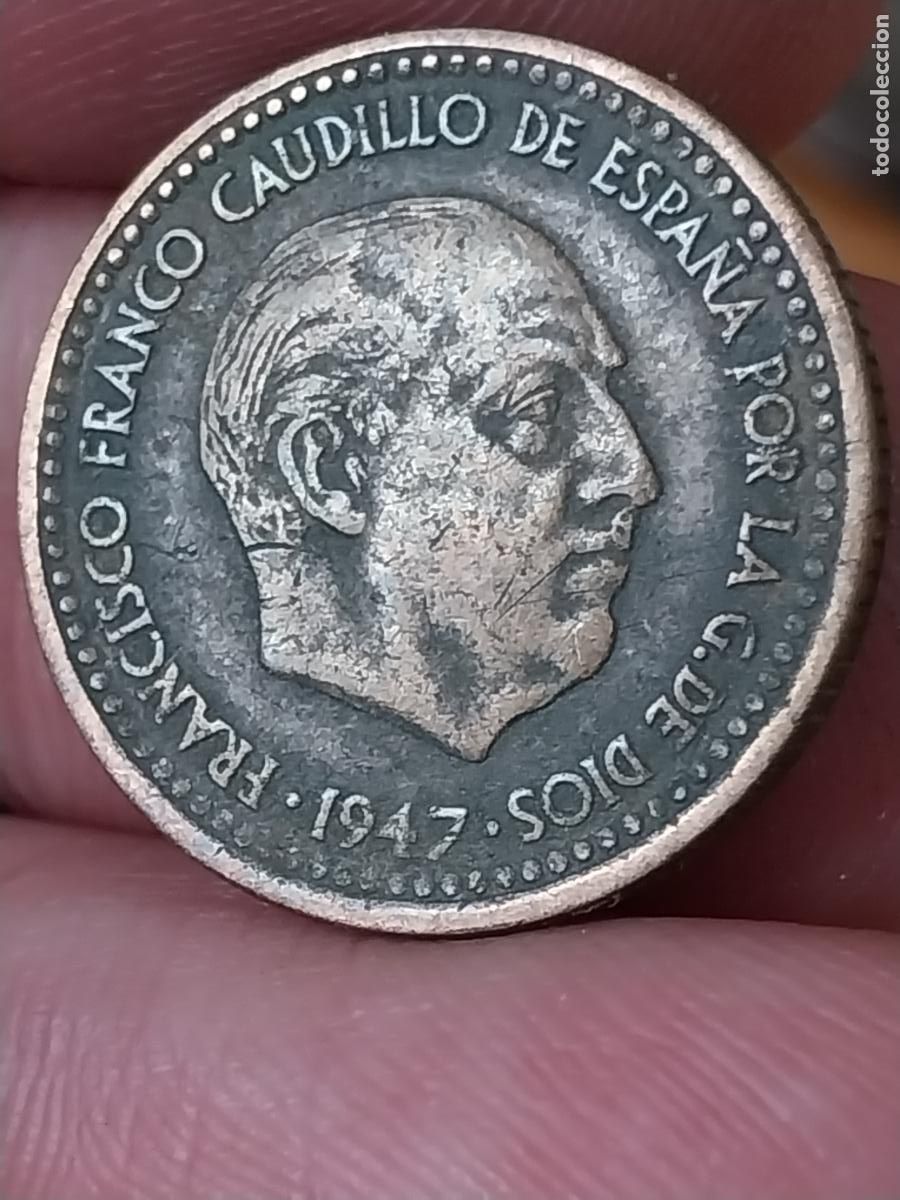 Monedas Franco: 1947 PESETA PTA ESTRELLA ILEGIBLE ESTADO ESPA&Ntilde;OL MONEDA ORIGINAL CIRCULADA ++*+