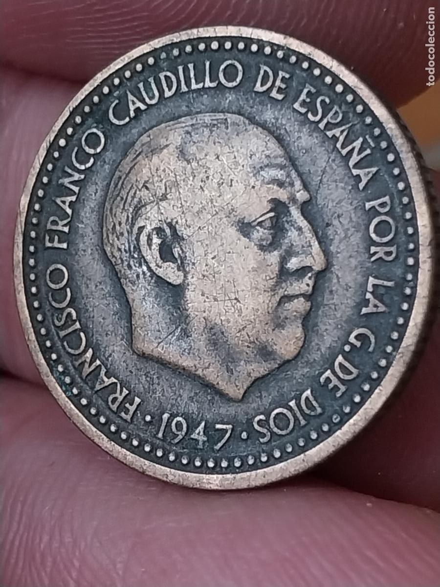 Monedas Franco: 1947 PESETA PTA ESTRELLA ILEGIBLE ESTADO ESPA&Ntilde;OL MONEDA ORIGINAL CIRCULADA ++*+--