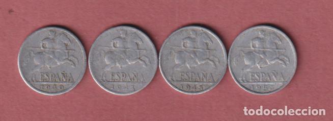 Monedas Franco: 4 MONEDAS ESPA&Ntilde;A 10 CENTIMOS (ALUMINIO) - ESTADO ESPA&Ntilde;OL - 1940, 1941, 1945, 1953