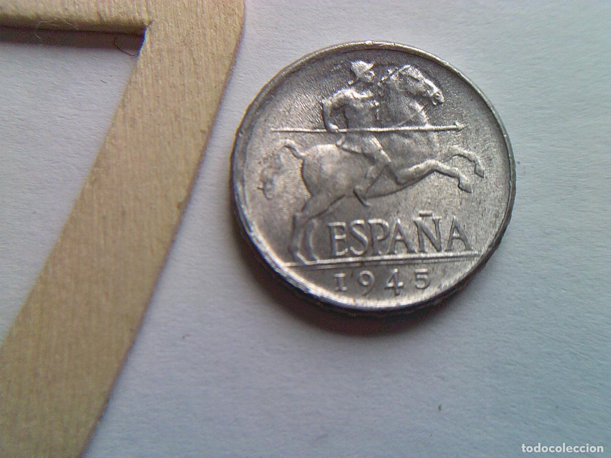 Monedas Franco: Moneda de 5 c&eacute;ntimos Franco 1945 Jinete Iberico con Plus con V