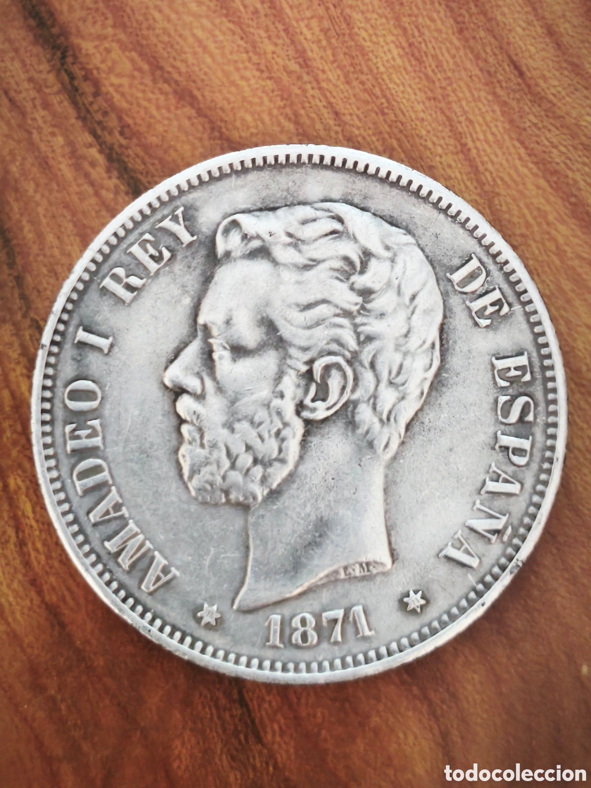 Monedas Franco: 5 pesetas Amadeo I de Espa&ntilde;a del 1871