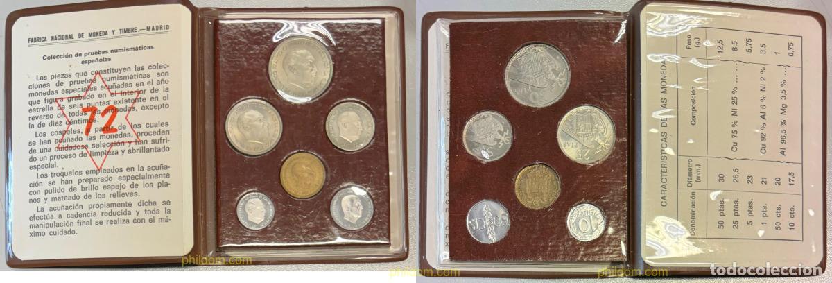 Monedas Franco: 3976 ESPA&Ntilde;A 1972 CARTERA OFICIAL FRANCO 1972