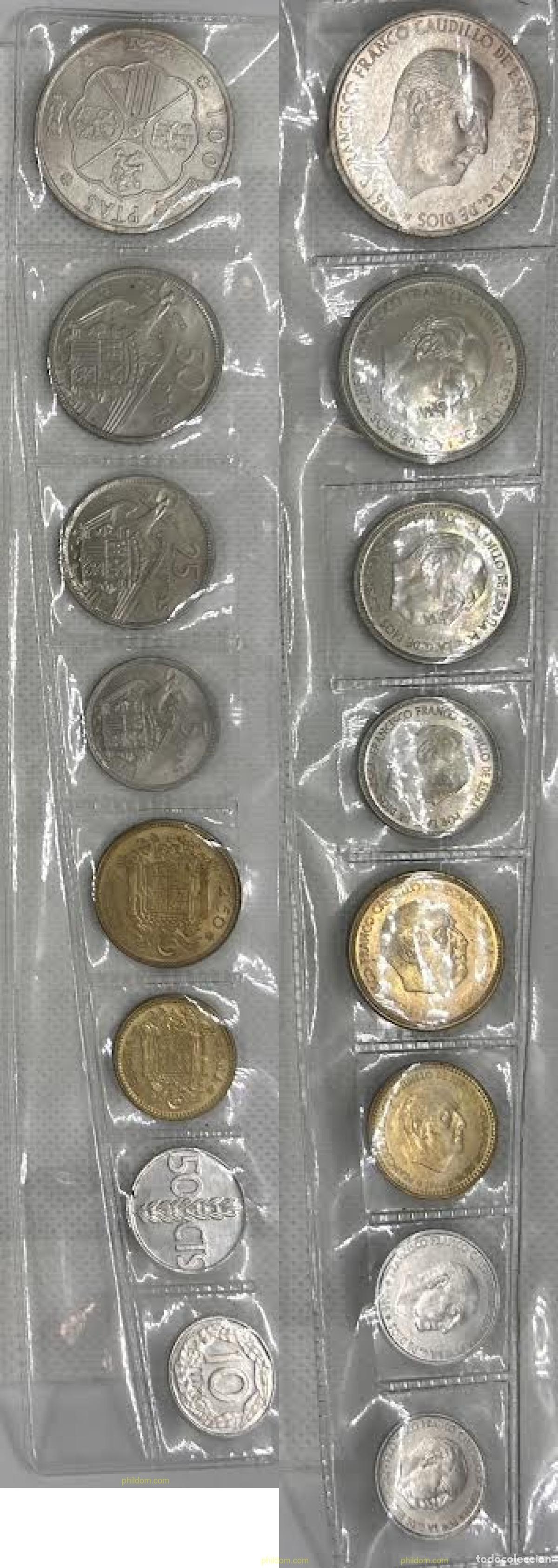 Monedas Franco: 3986 ESPA&Ntilde;A 1970 SERIE EN TIRA FRANCO A&Ntilde;O 1970