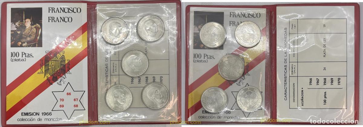 Monedas Franco: 4874 ESPA&Ntilde;A 1966 CARTERA FNMT 100 PESETAS FRANCO 1966