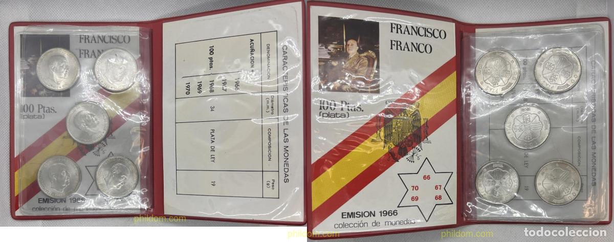Monedas Franco: 4872 ESPA&Ntilde;A 1966 CARTERA FNMT 100 PESETAS FRANCO 1966