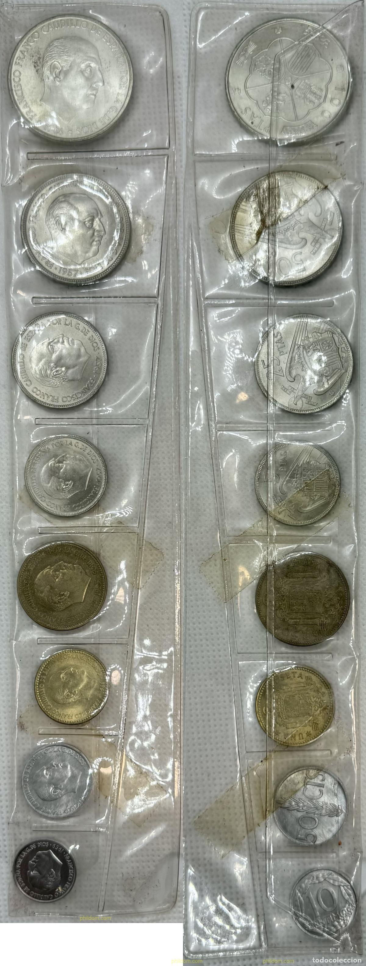 Monedas Franco: 3985 ESPA&Ntilde;A 1971 SERIE EN TIRA FRANCO A&Ntilde;O 1971