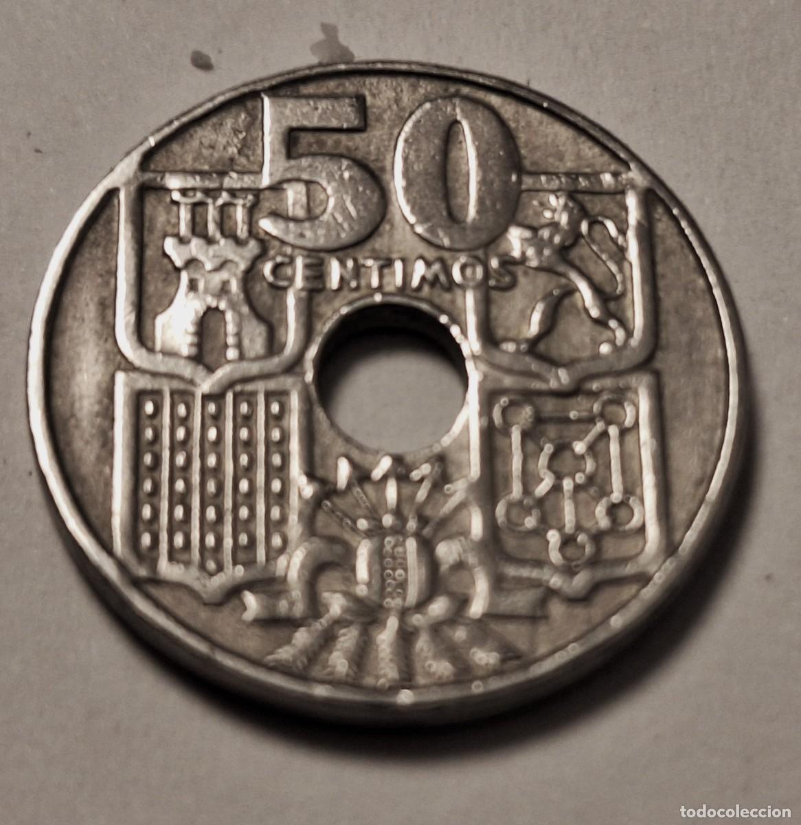 Monedas Franco: ESPA&Ntilde;A - MONEDA 50 CENTIMOS DEL A&Ntilde;O 1949 - ESTRELLA IRRECONOCIBLE - BIEN CONSERVADA