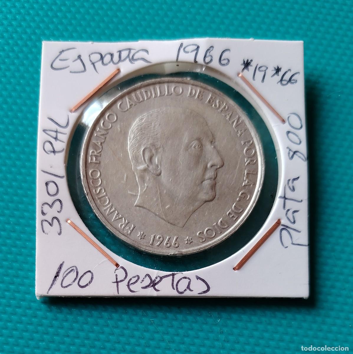 Monedas Franco: MONEDA DE ESPA&Ntilde;A - 100 PESETAS DE PLATA DEL A&Ntilde;O 1966 *19 *66 - PAQUITO - 3301PAL
