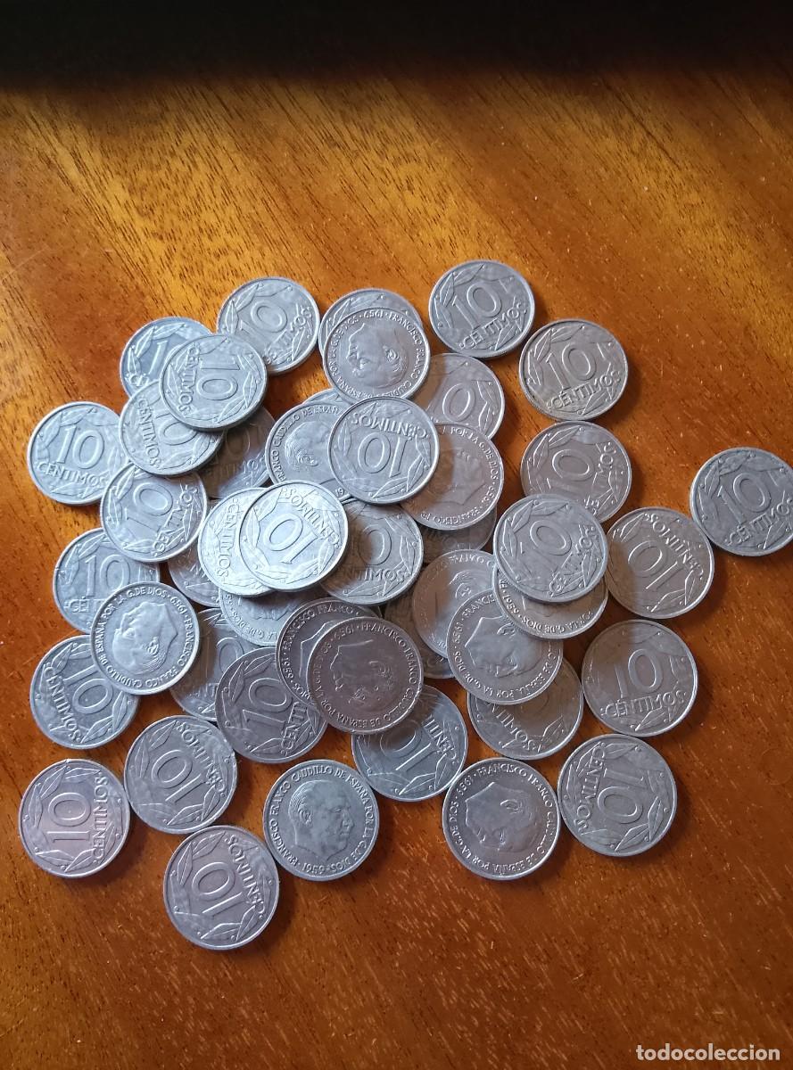 Monedas Franco: Lote 50 monedas. 10 c&eacute;ntimos de Espa&ntilde;a. A&ntilde;o 1959