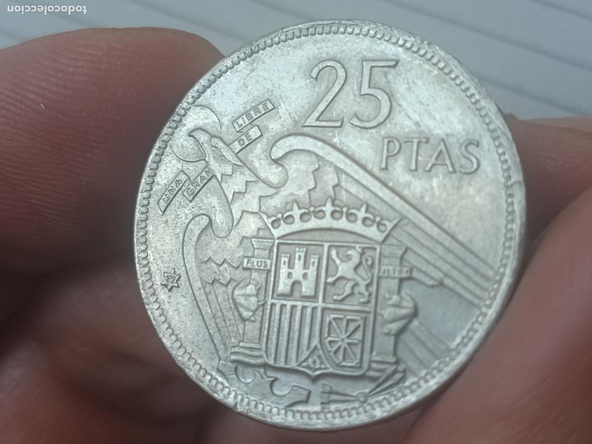 Monedas Franco: 25 Pesetas 1957 Estrella 72 Estado Espa&ntilde;ol Espa&ntilde;a SC/SC-