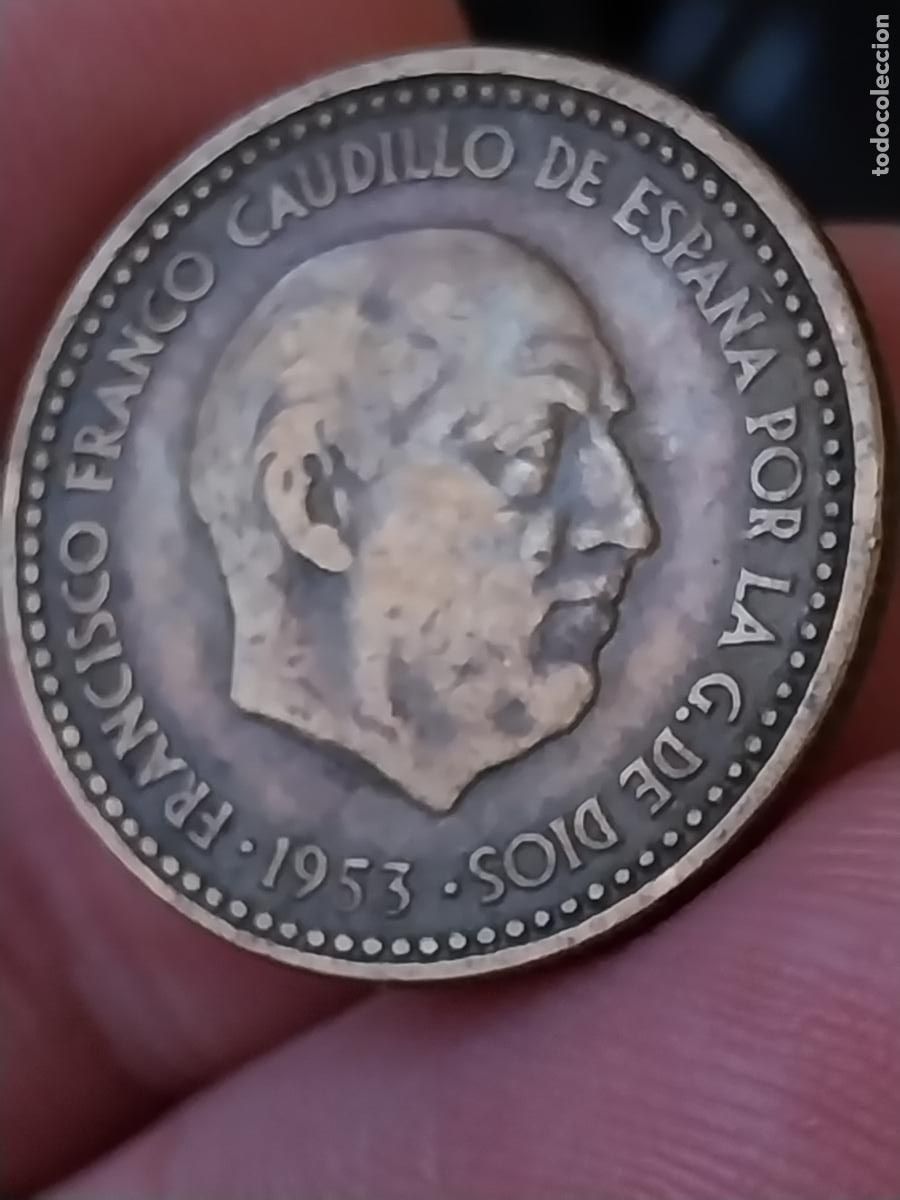 Monedas Franco: PESETA 1953 ESTRELLA ILEGIBLE ESTADO ESPA&Ntilde;OL MONEDA ORIGINAL CIRCULADA ++--***