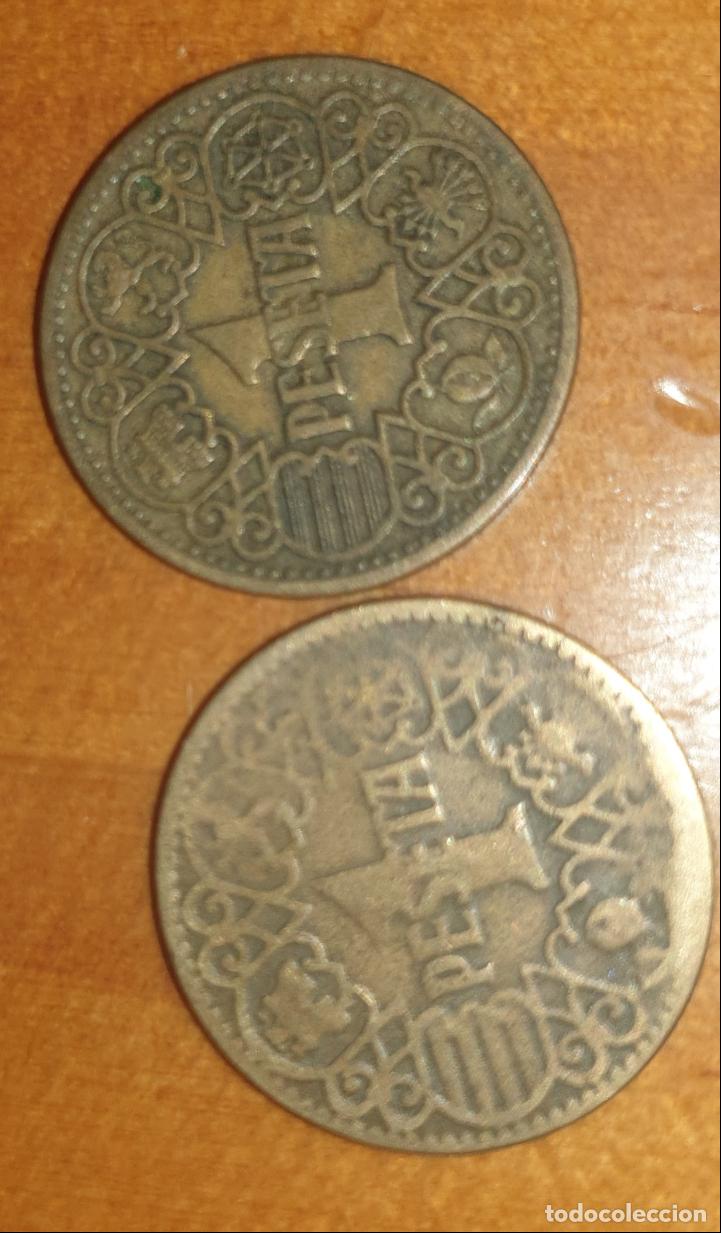 Monedas Franco: 2 MONEDAS 1 PESETA 1944