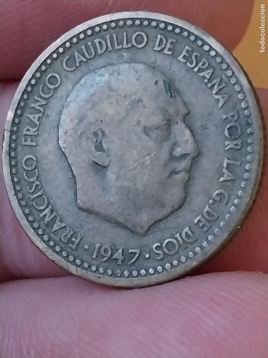 Monedas Franco: PESETA 1947 ESTRELLAS ILEGIBLES &Ccedil;---*- ** MONEDA ORIGINAL CIRCULADA ESTADO ESPA&Ntilde;OL