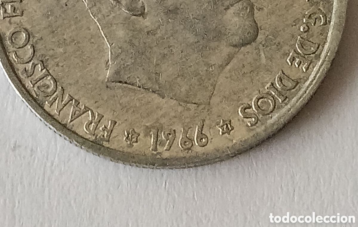 Monedas Franco: Escasa 50 C&eacute;ntimos Franco 1966 *72 con error ( en C de Francisco) - Foto 5