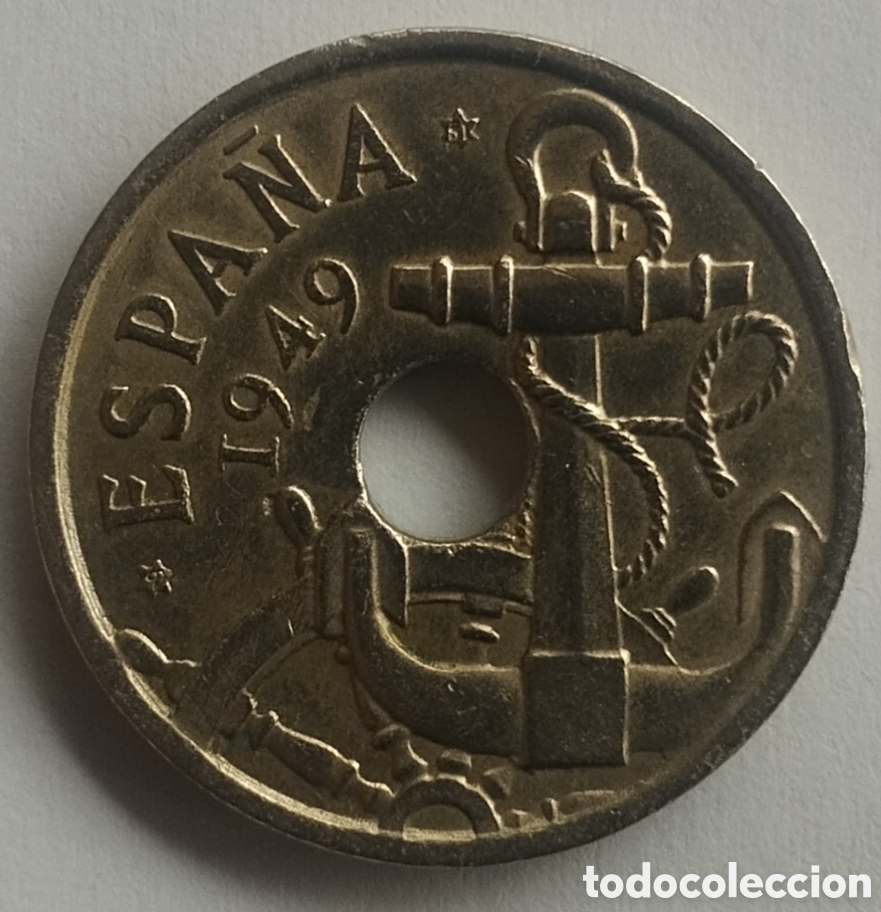 Monedas Franco: MONEDA DE 50 C&Eacute;NTIMOS 1949 ESTRELLA 51 FLECHAS INVERTIDAS BUEN ESTADO