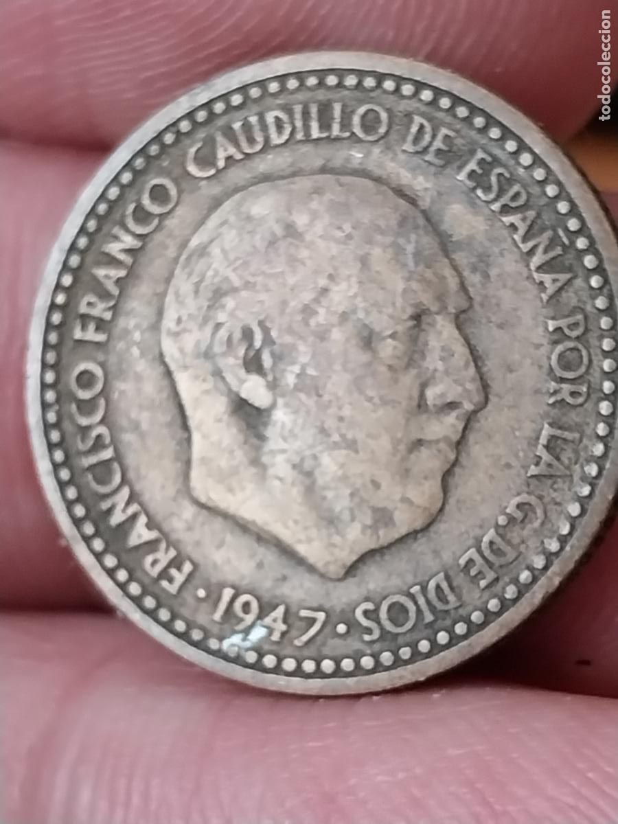 Monedas Franco: PESETA 1947 ESTRELLAS ILEGIBLES --&acute;__--- ** MONEDA ORIGINAL CIRCULADA ESTADO ESPA&Ntilde;OL