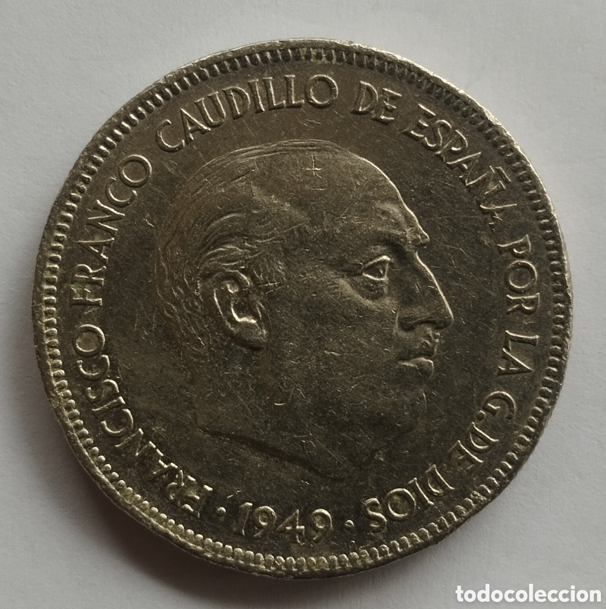 Monedas Franco: MONEDA DE 5 PESETAS FRANCO 1949 ESTRELLA 49 (FOTO)