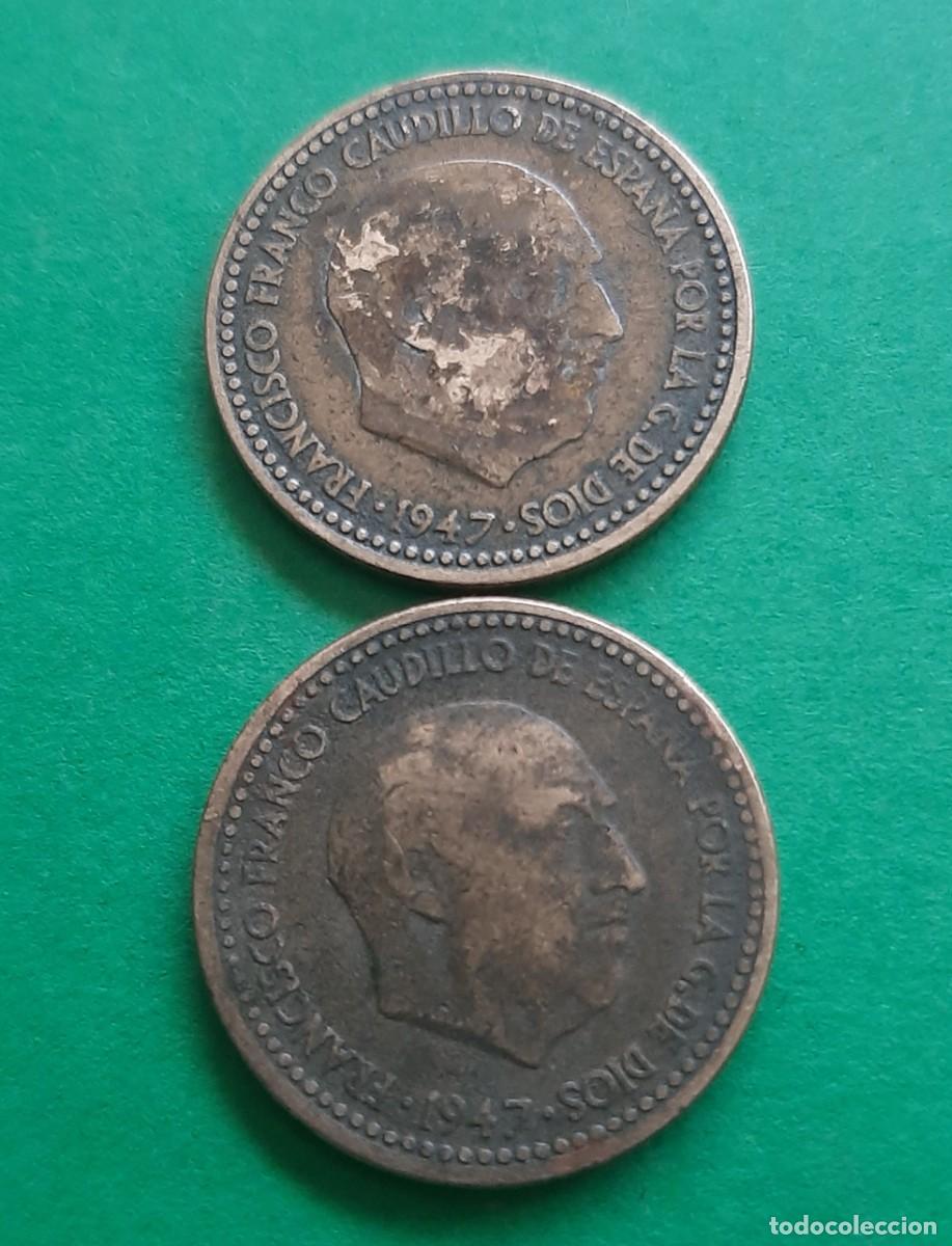 Monedas Franco: (ESPA&Ntilde;A)(1947) LOTE DE MONEDAS DE 1 PESETA ESTRELLAS *53 Y *54