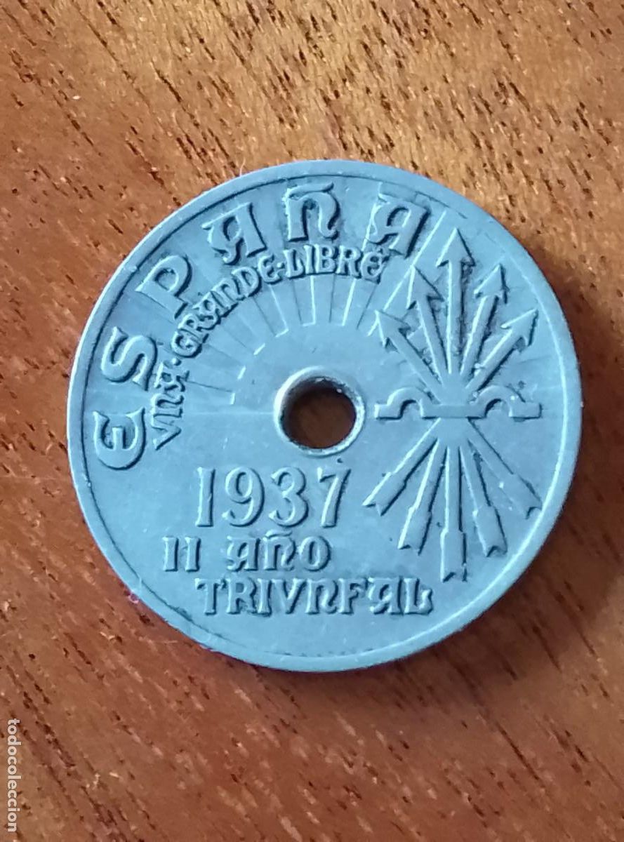 Monedas Franco: 25 c&eacute;ntimos 1937. EBC