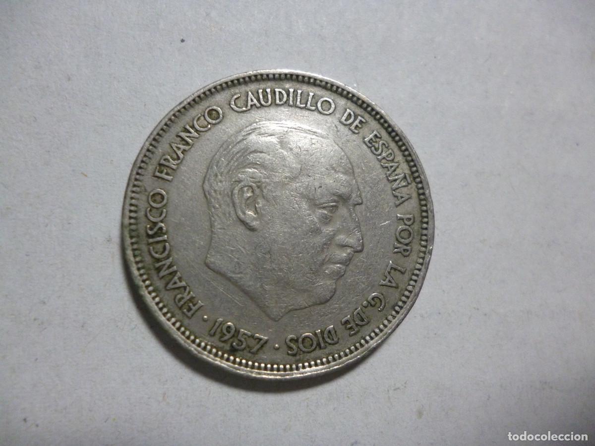 Monedas Franco: MONEDA 25PTS DE 1957 *67 - ERROR EXCESO METAL DISTEL