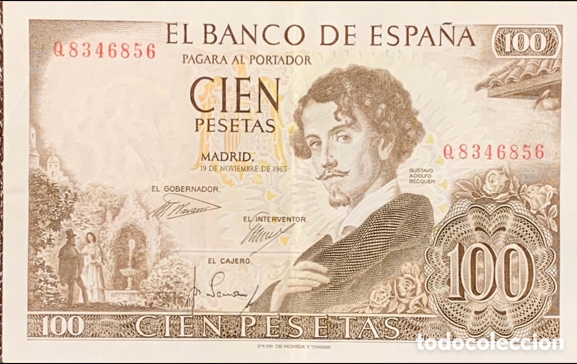 Monedas Franco: Billete. Banco de Espa&ntilde;a. 100 Pesetas. 1965.