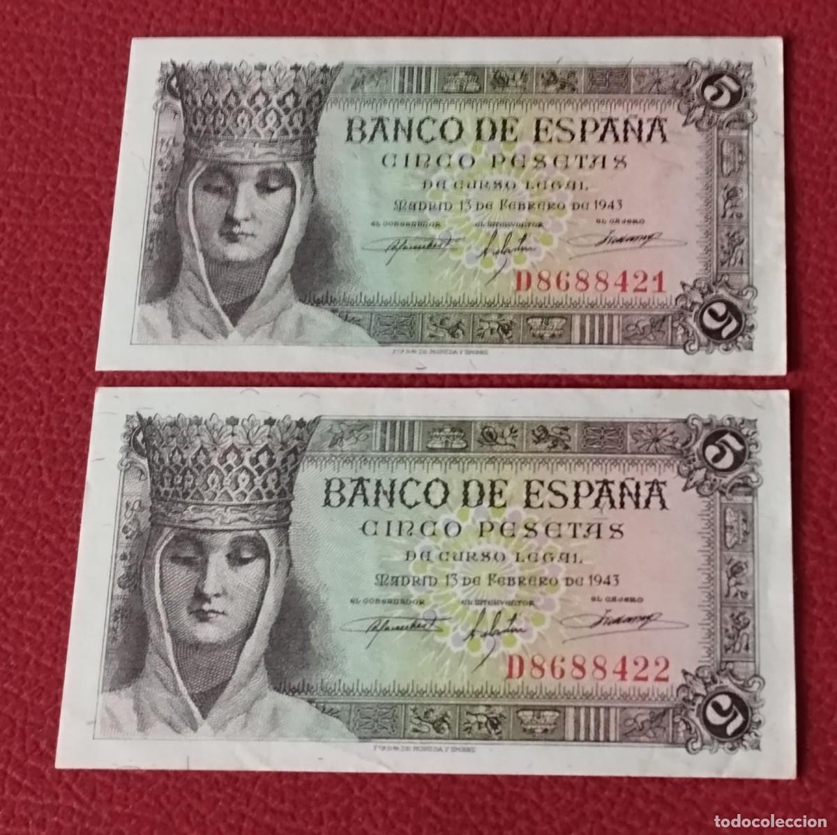 Monedas Franco: Billetes pareja de Isabel la cat&oacute;lica